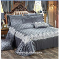 luxury wedding quilted bedspreads set with lace,high quality